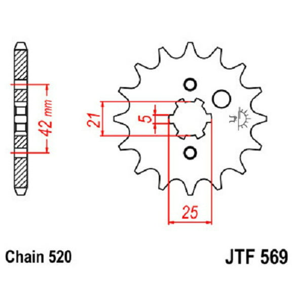 JT Sprockets JTF422.14 14T Steel Front Sprocket